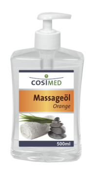Massageöl Orange, 500 ml-Flasche, mit Dosierspender
