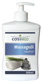 Massageöl, neutral, 500 ml Flasche mit Dosierspender