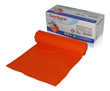 Sanctband Übungsband, 5,5m-Rolle, Breite 15 cm, leicht, Farbe orange